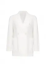 Antioch Ekru Kruvaze Kadın Blazer Ceket