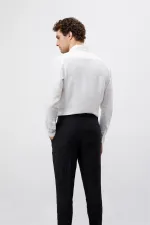 Antioch Ecru Collar Button Detail 100% Linen Men's Shirt