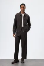 Antioch Açık Kahve Çizgili Mevsimlik Erkek Mont