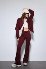 Antioch Burgundy Bomber Jacket and Flare Pants Set