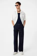 Jean Antioch bleu marine foncé coupe décontractée pour homme