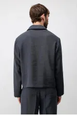 Antioch Navy Blue Lyocell Blend Summer Jacket