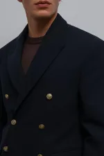 Antioch Lacivert Kruvaze Erkek Blazer Ceket