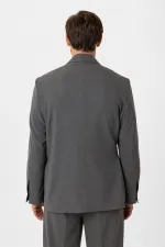 Antioch Gri Kuşaklı Relax Fit Erkek Blazer Ceket