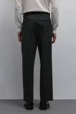 Antioch Antrasit Relax Fit Baggy Pilili Erkek Pantolon