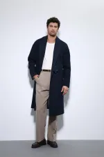 Manteau oversize pour homme Antioch Navy avec ceinture