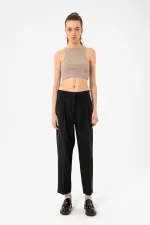 Débardeur court côtelé beige Antioch pour femme