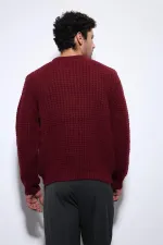 Pull en maille texturée bordeaux Antioch pour homme