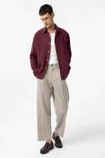 Antioch Bordo Modal Kumaş Relax Fit Erkek Gömlek