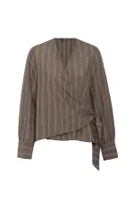 Antioch Coffee Draped Kimono Women's Shirt