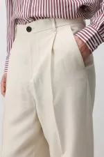 Antioch Cream Modal Fabric Men's Trousers