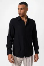 Chemise à manches longues noire Antioch pour homme