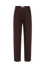 Pantalon homme Antioch Coffee taille haute en lin mélangé