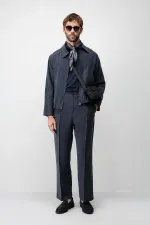 Antioch Navy Blue Lyocell Blend Men's Summer Jacket