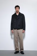 Antioch Siyah Crop Fit Erkek Trençkot Antioch Siyah Crop Fit Erkek Trençkot