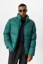 Veste Antioch Green à col montant rembourrée en caoutchouc