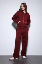 Antioch Burgundy Hooded Sweatshirt Women's Tracksuit Set