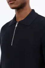 Pull en maille bleu marine Antioch pour homme