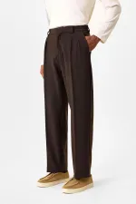 Antioch Coffee High Waist Pleated Relaxed Fit Baggy Men's Pants