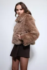 Antioch Vizon Peluş Görünümlü Mont