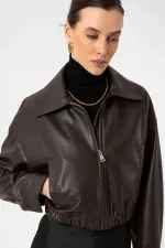 Veste en similicuir Antioch Coffee Crop pour femme