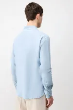 Antioch Bebe Mavi 100% Keten Relax Fit Erkek Gömlek Antioch Bebe Mavi 100% Keten Relax Fit Erkek Gömlek