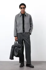 Antioch Antrasit Regular Fit Dokulu Erkek Mont