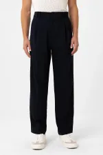 Antioch Koyu Lacivert Çift Pileli Baggy Fit Erkek Pantolon