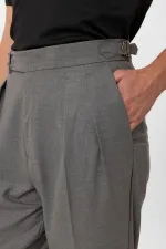 Pantalon homme Antioch gris plissé taille haute