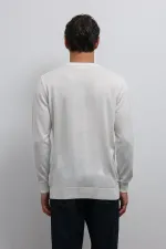 Pull basique pour homme Antioch Ecru à texture douce