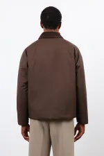 Antioch Kahve Kontrast Yaka Erkek Mont