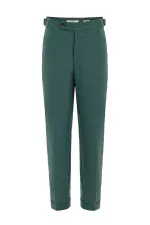 Antioch Green 100% Linen Italian Cut Men's Trousers