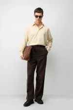 Pantalon pour homme Antioch Coffee, coupe décontractée et ceinture