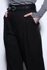 Antioch Siyah Geniş Paça Kadın Pantolon