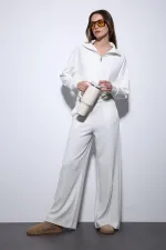 Antioch Ekru Fermuarlı Kadın Eşofman Takım