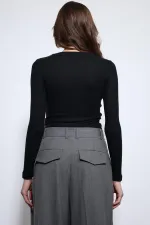 T-shirt basique noir à manches longues Antioch