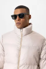 Antioch Bej Dik Yaka Kauçuk Şişme Mont