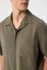 Antioch Haki Modal Kumaş Erkek Gömlek