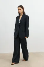 Antioch Navy Double-Breasted Women's Blazer