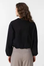 Antioch Siyah Crop Kadın Bomber Mont