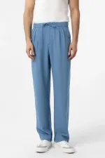 Antioch Bebe Blue Linen Blend Baggy Boys' Pants with Belt