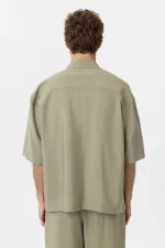 Chemise homme Antioch kaki décontractée à manches courtes