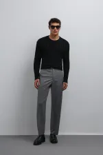 Antioch Siyah 100% Pamuk Fitilli Erkek Kazak