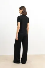 Antioch Siyah Dökümlü Kadın Eşofman Takım