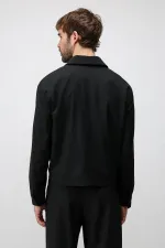 Veste Antioch noire à fermeture éclair et coupe décontractée pour homme