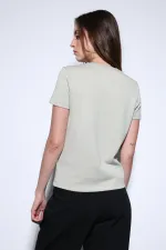 T-shirt basique vert clair Antioch pour femmes