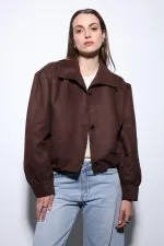 Veste bomber femme Antioch Coffee aspect daim