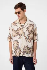 Antioch Beige Patterned Men's Shirt