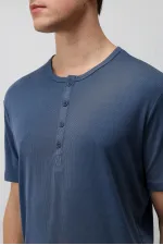 Antioch Indigo Button-Down Collar Men's T-Shirt
