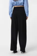 Antioch Siyah Kemerli Pilili Kadın Pantolon